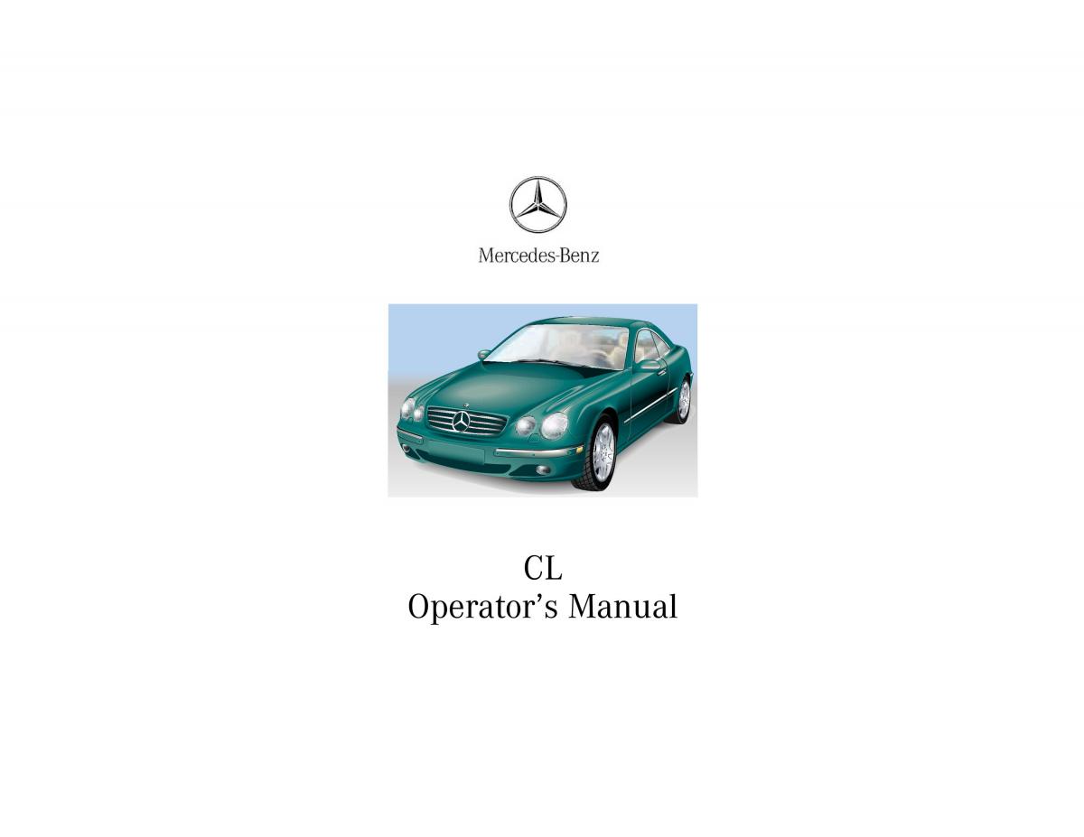 Mercedes Benz CL C215 2000 owners manual / page 1