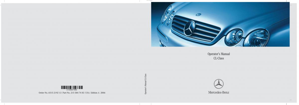Mercedes Benz CL C215 2006 owners manual / page 1
