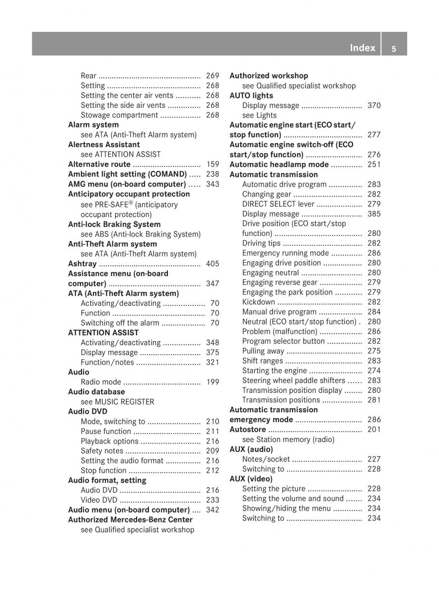 Mercedes Benz CL C216 2014 owners manual / page 7