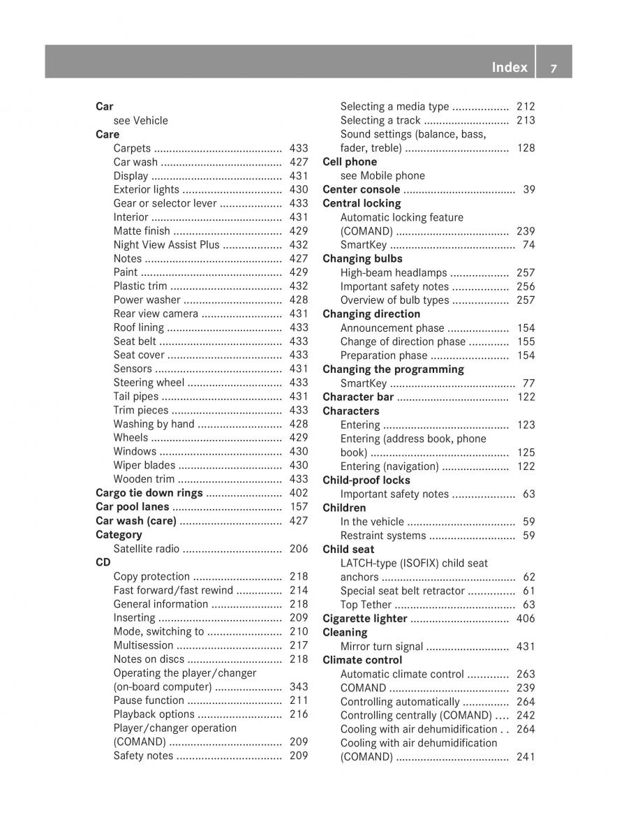 Mercedes Benz CL C216 2014 owners manual / page 9