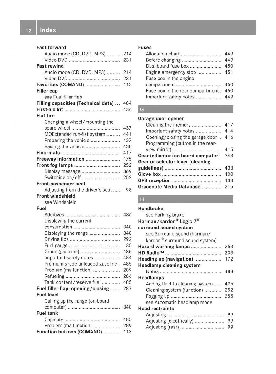 Mercedes Benz CL C216 2014 owners manual / page 14