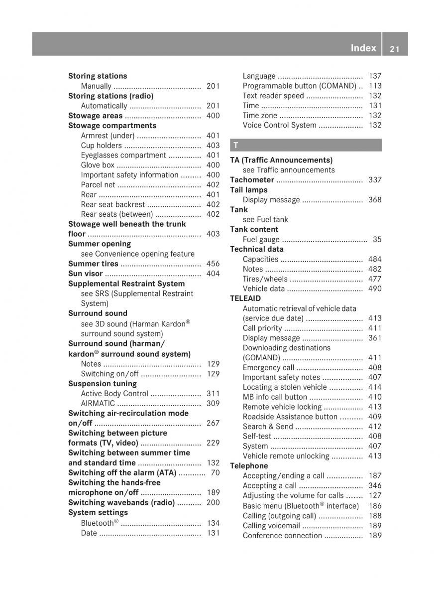 Mercedes Benz CL C216 2014 owners manual / page 23