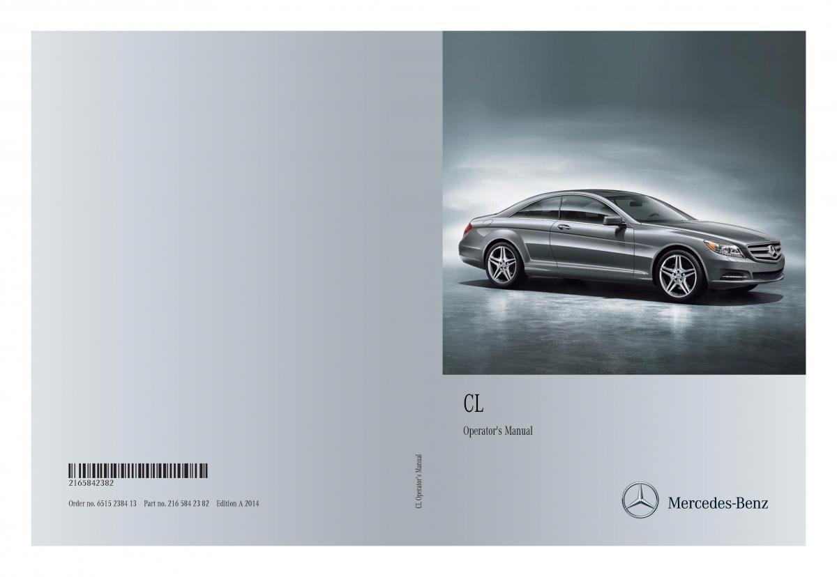 Mercedes Benz CL C216 2014 owners manual / page 1