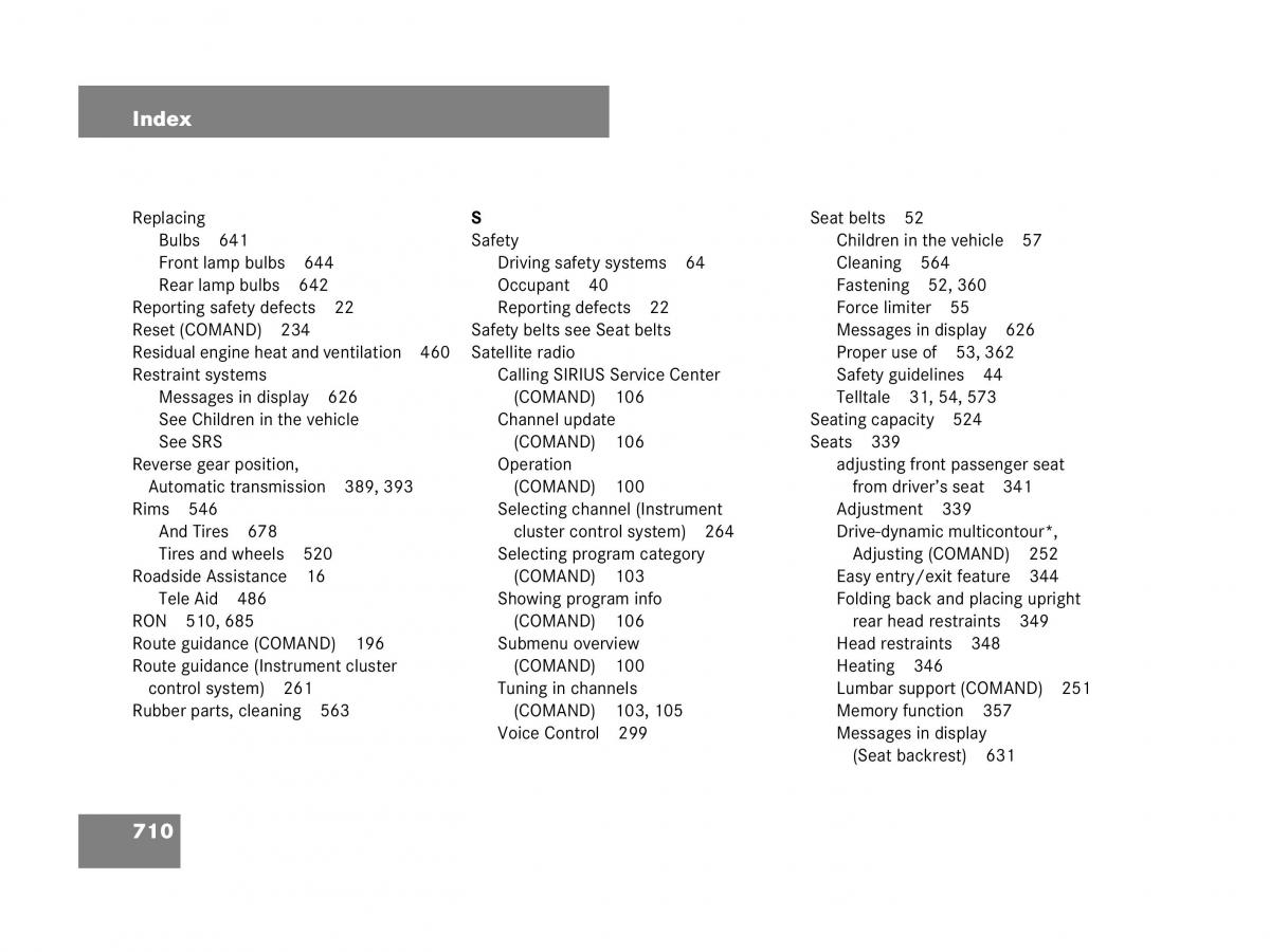 Mercedes Benz CL C216 owners manual / page 713