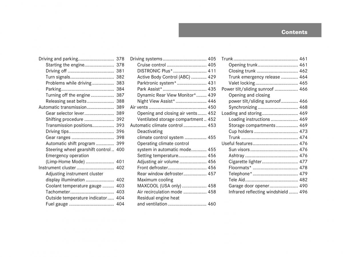 Mercedes Benz CL C216 owners manual / page 10