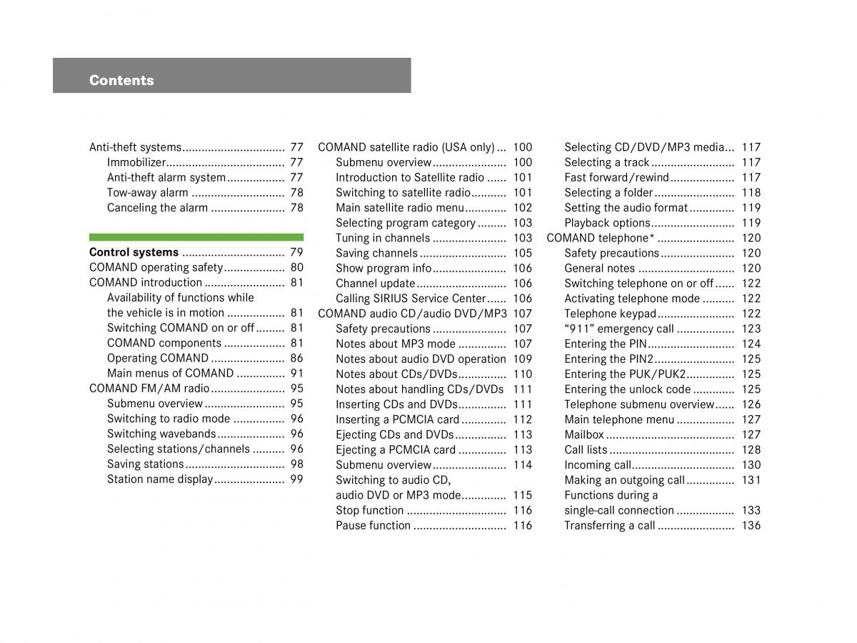 Mercedes Benz CL C216 owners manual / page 5