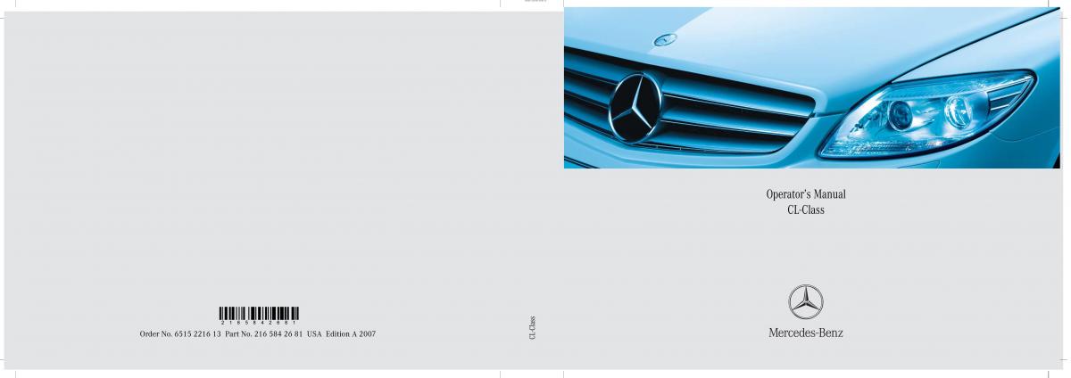 Mercedes Benz CL C216 owners manual / page 1