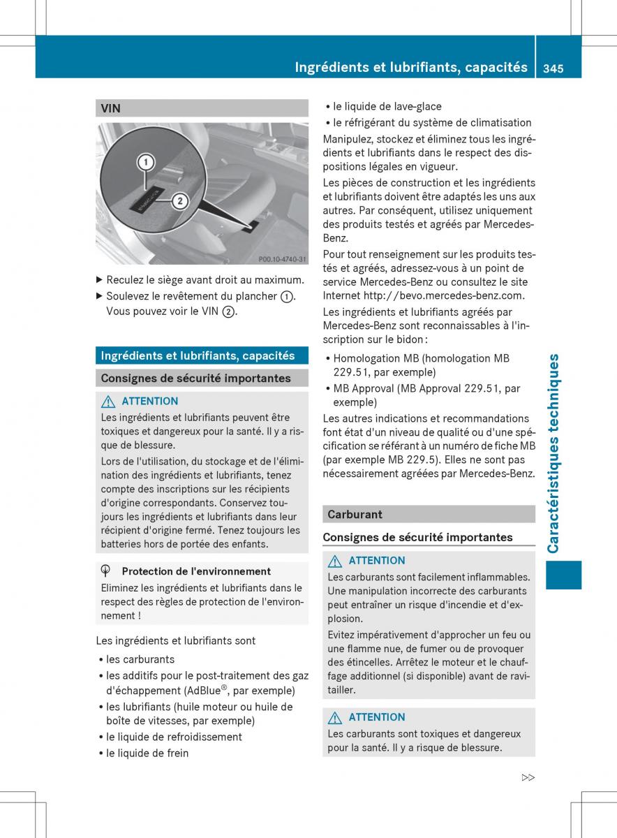 Mercedes Benz E Class W212 2014 manuel du proprietaire / page 347
