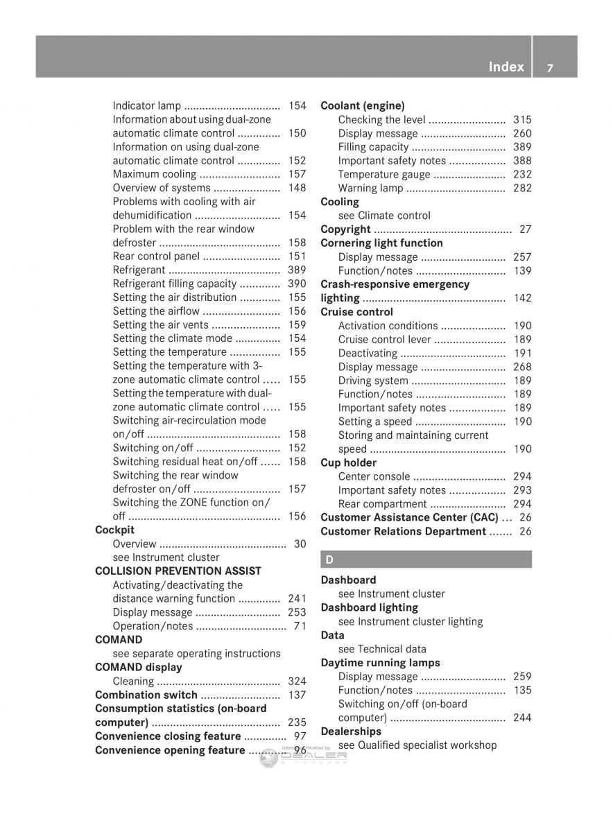 Mercedes Benz E Class W212 2014 owners manual / page 9