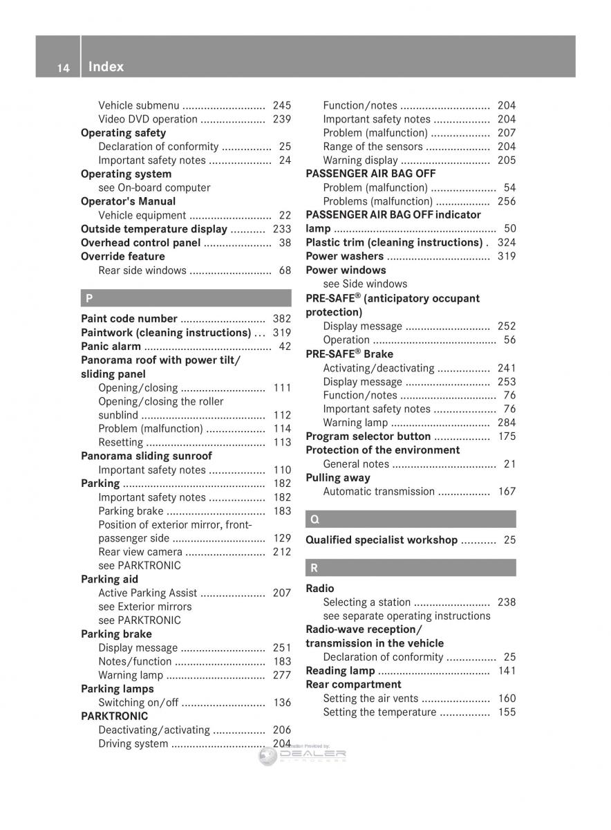 Mercedes Benz E Class W212 2014 owners manual / page 16