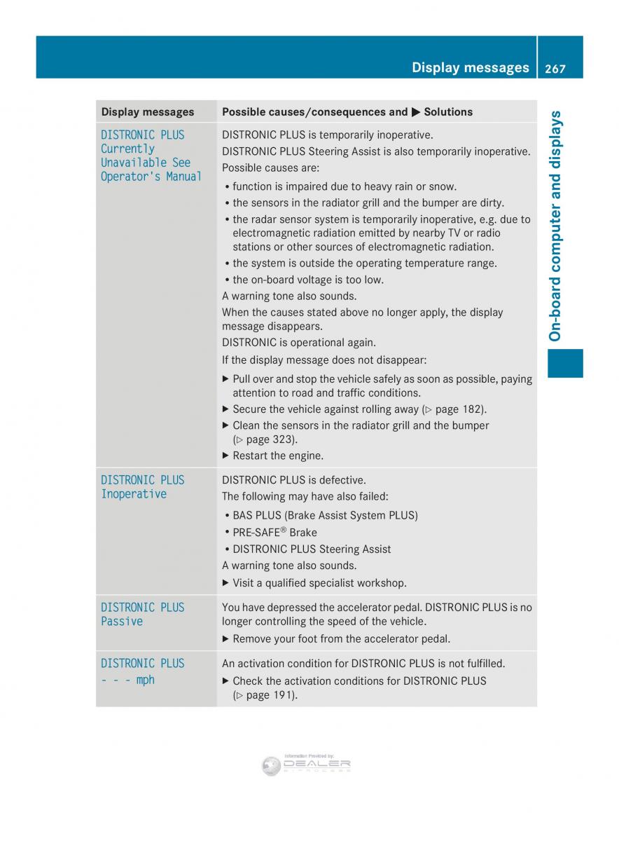 Mercedes Benz E Class W212 2014 owners manual / page 269