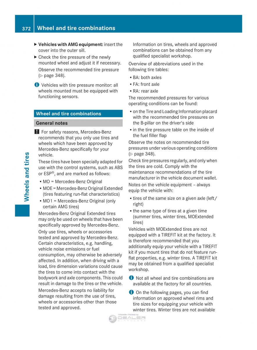 Mercedes Benz E Class W212 2014 owners manual / page 374