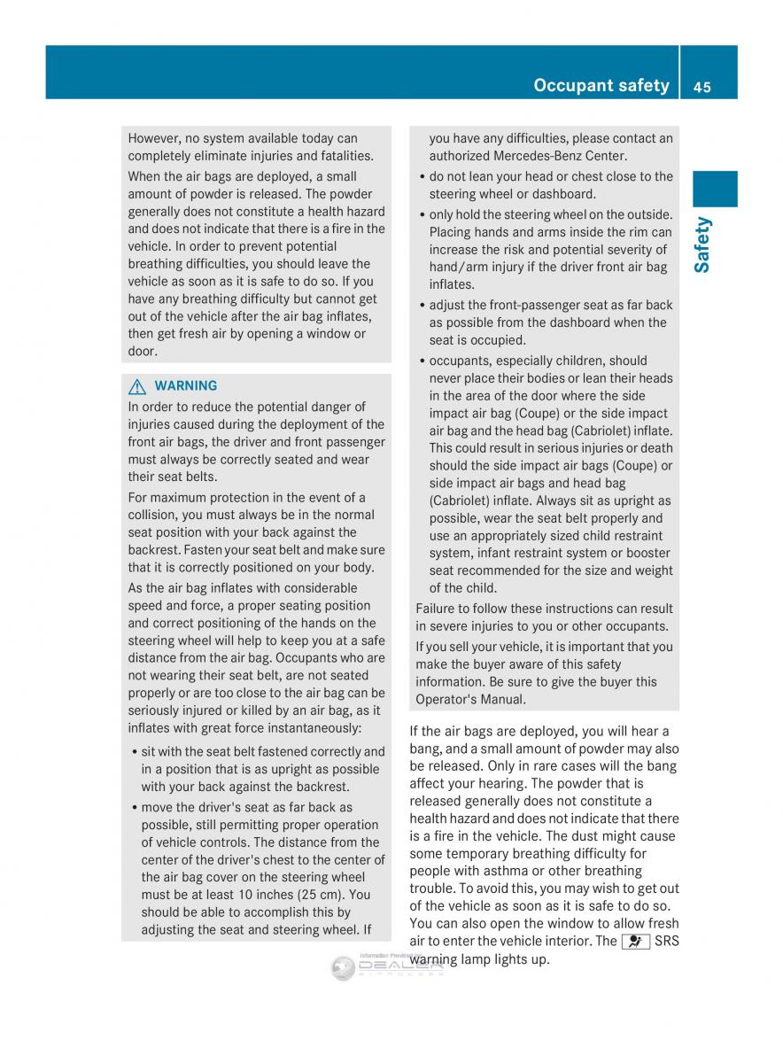 Mercedes Benz E Class W212 2014 owners manual / page 47