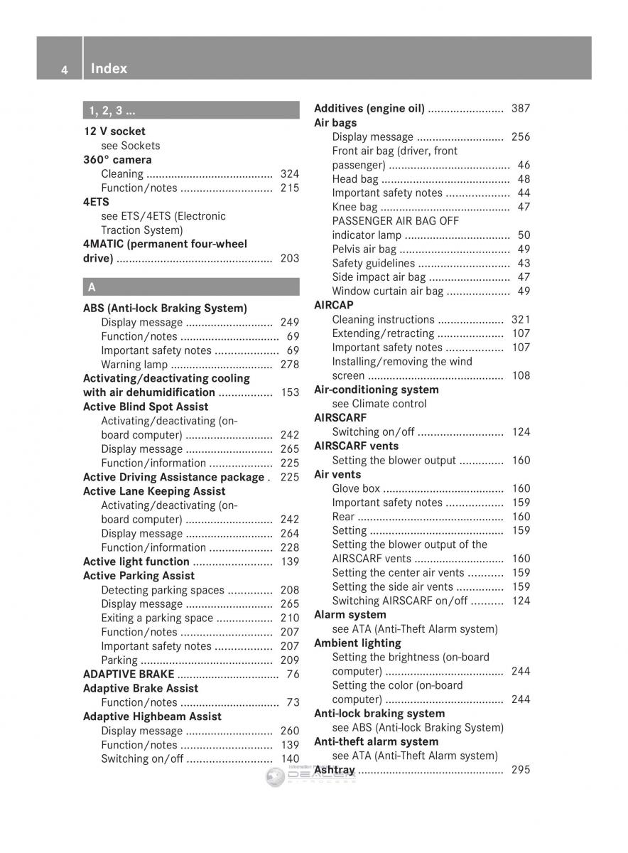 Mercedes Benz E Class W212 2014 owners manual / page 6