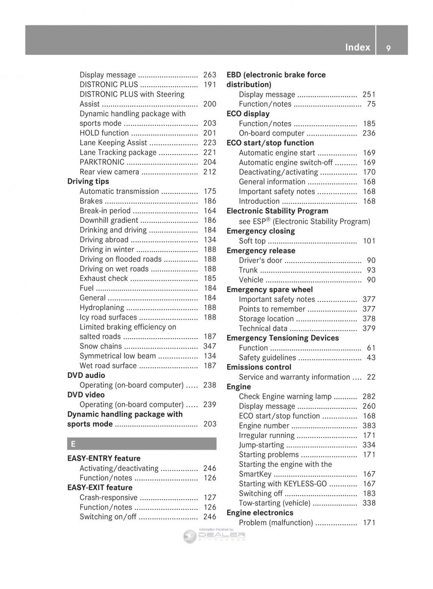 Mercedes Benz E Class W212 2014 owners manual / page 11
