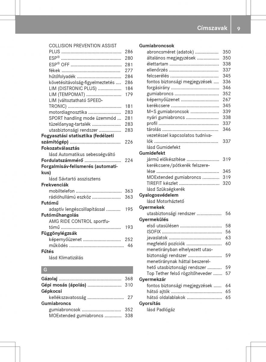 Mercedes GLA X156 kezelesi utmutato / page 9