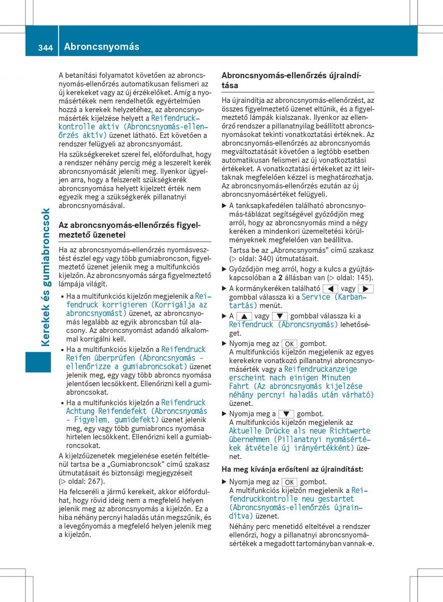 Mercedes GLA X156 kezelesi utmutato / page 344