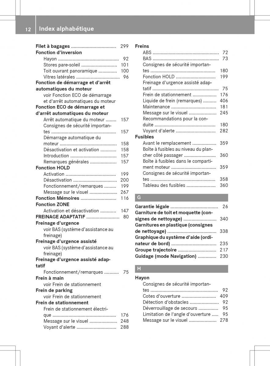 Mercedes GLA X156 manuel du proprietaire / page 14