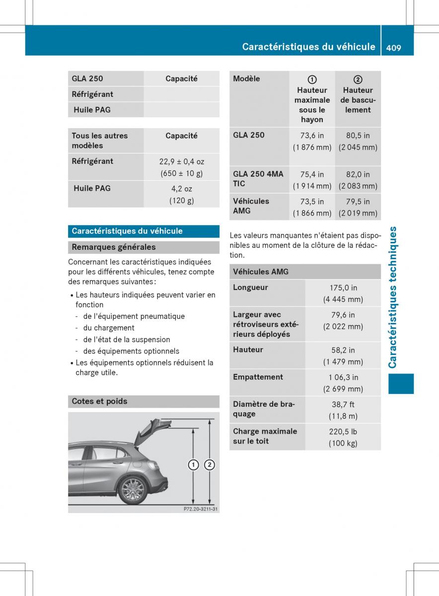 Mercedes GLA X156 manuel du proprietaire / page 411