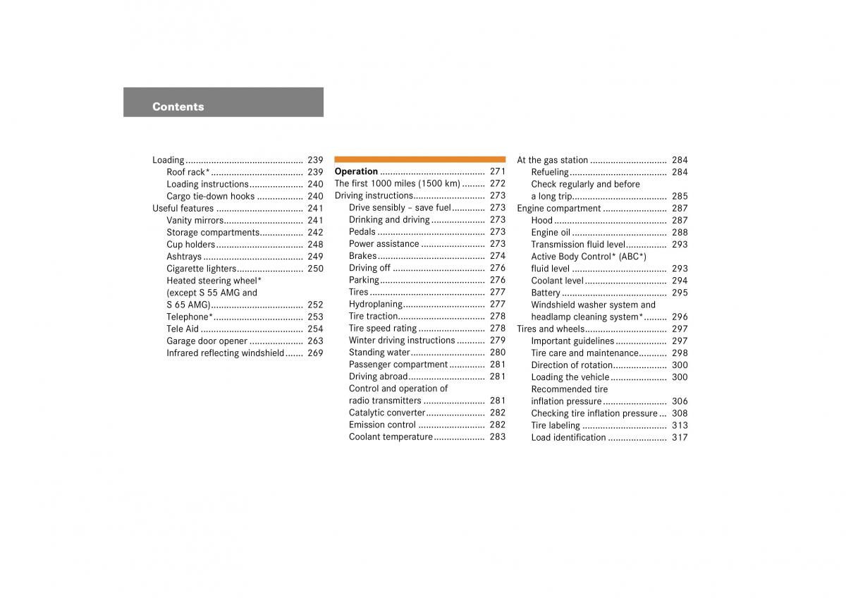 Mercedes Benz S Class W221 owners manual / page 7