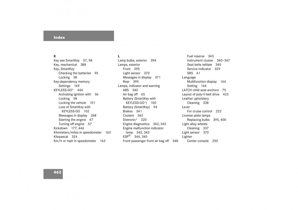 Mercedes Benz S Class W221 owners manual / page 463