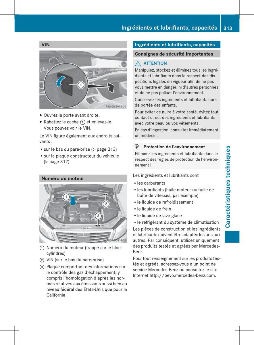 Mercedes Benz S Class W222 manuel du proprietaire / page 315