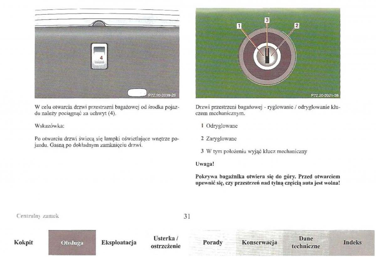 Mercedes Benz E Class W210 instrukcja obslugi / page 31