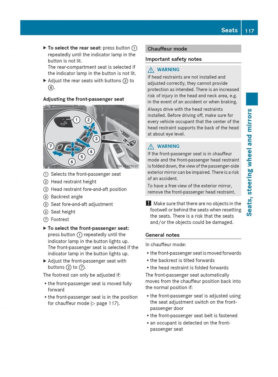 Mercedes Benz S Class W222 owners manual / page 119