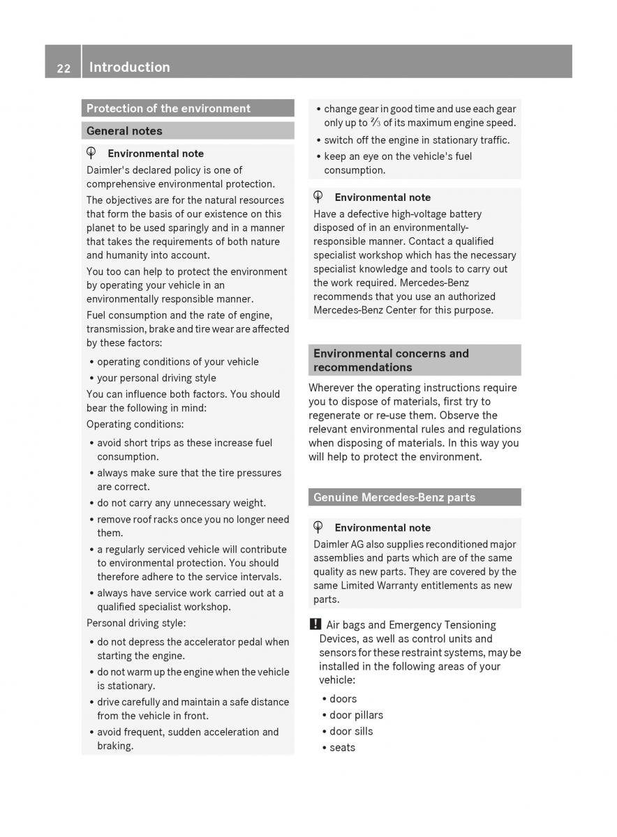 Mercedes Benz S Class W222 owners manual / page 24