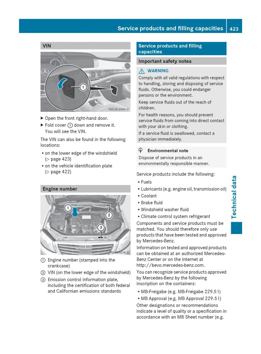 Mercedes Benz S Class W222 owners manual / page 425