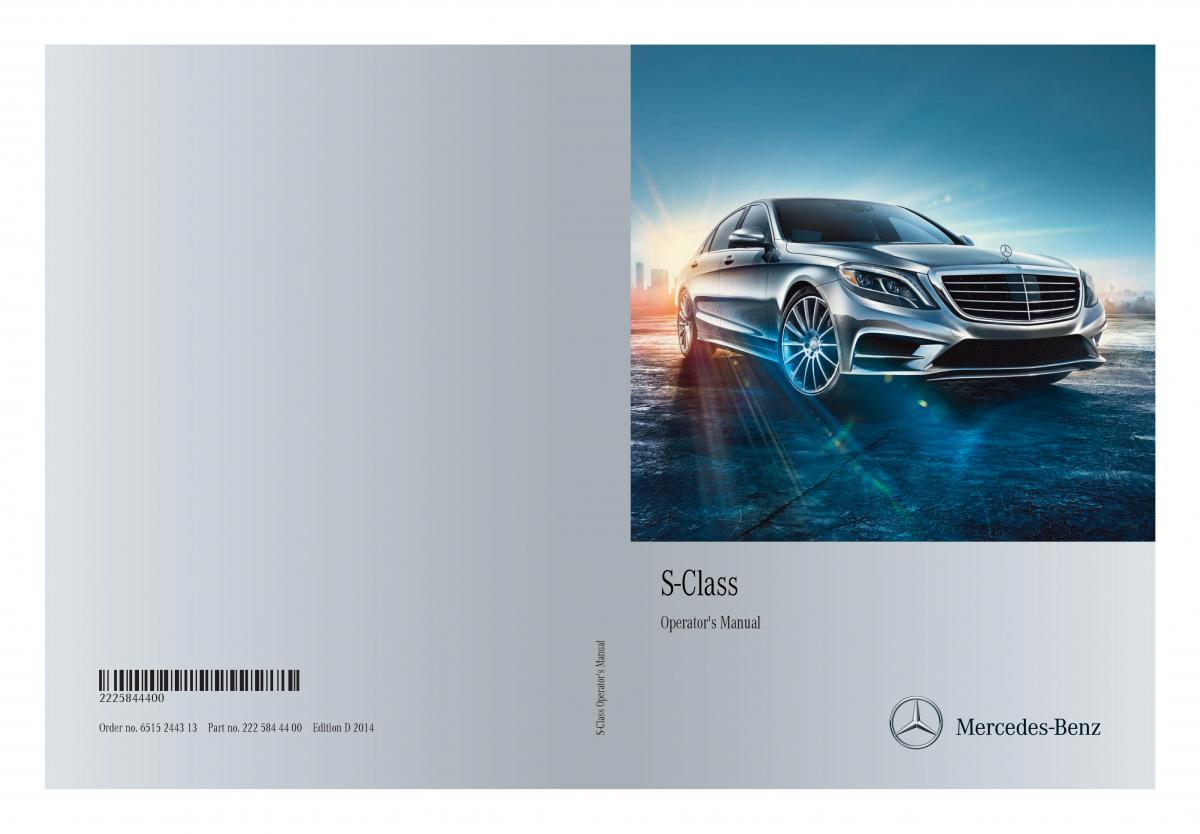 Mercedes Benz S Class W222 owners manual / page 1