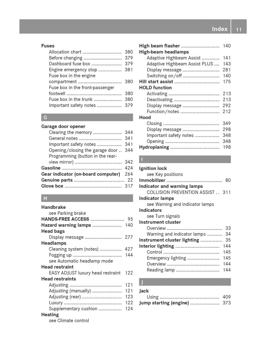 Mercedes Benz S Class W222 owners manual / page 13