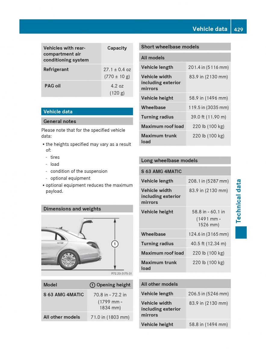 Mercedes Benz S Class W222 owners manual / page 431