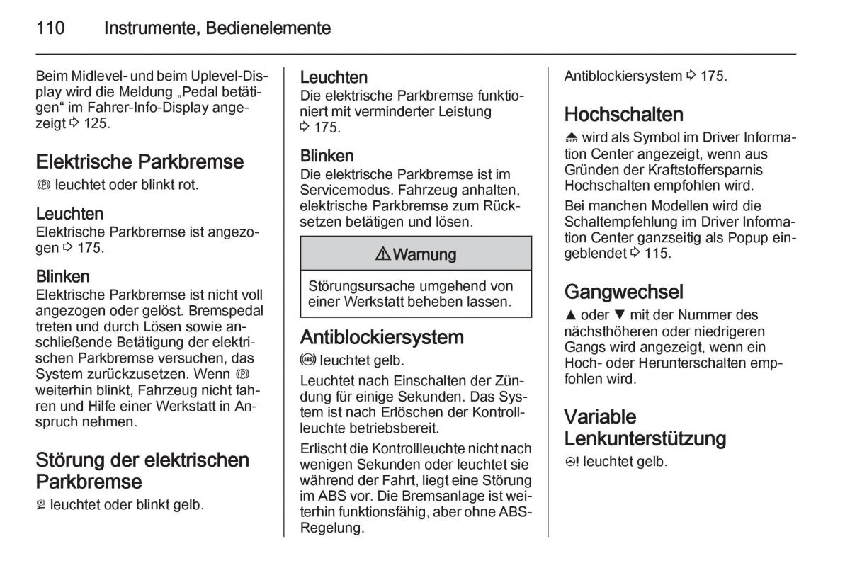 Opel Insignia Handbuch / page 112