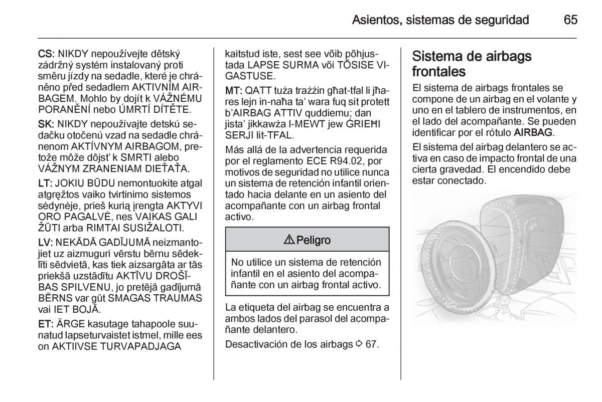Opel Insignia manual del propietario / page 67