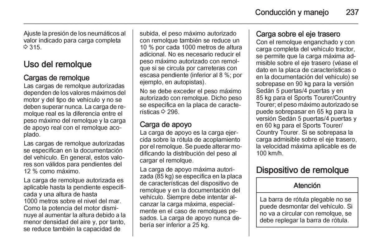 Opel Insignia manual del propietario / page 239