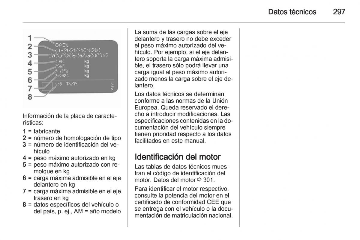 Opel Insignia manual del propietario / page 299