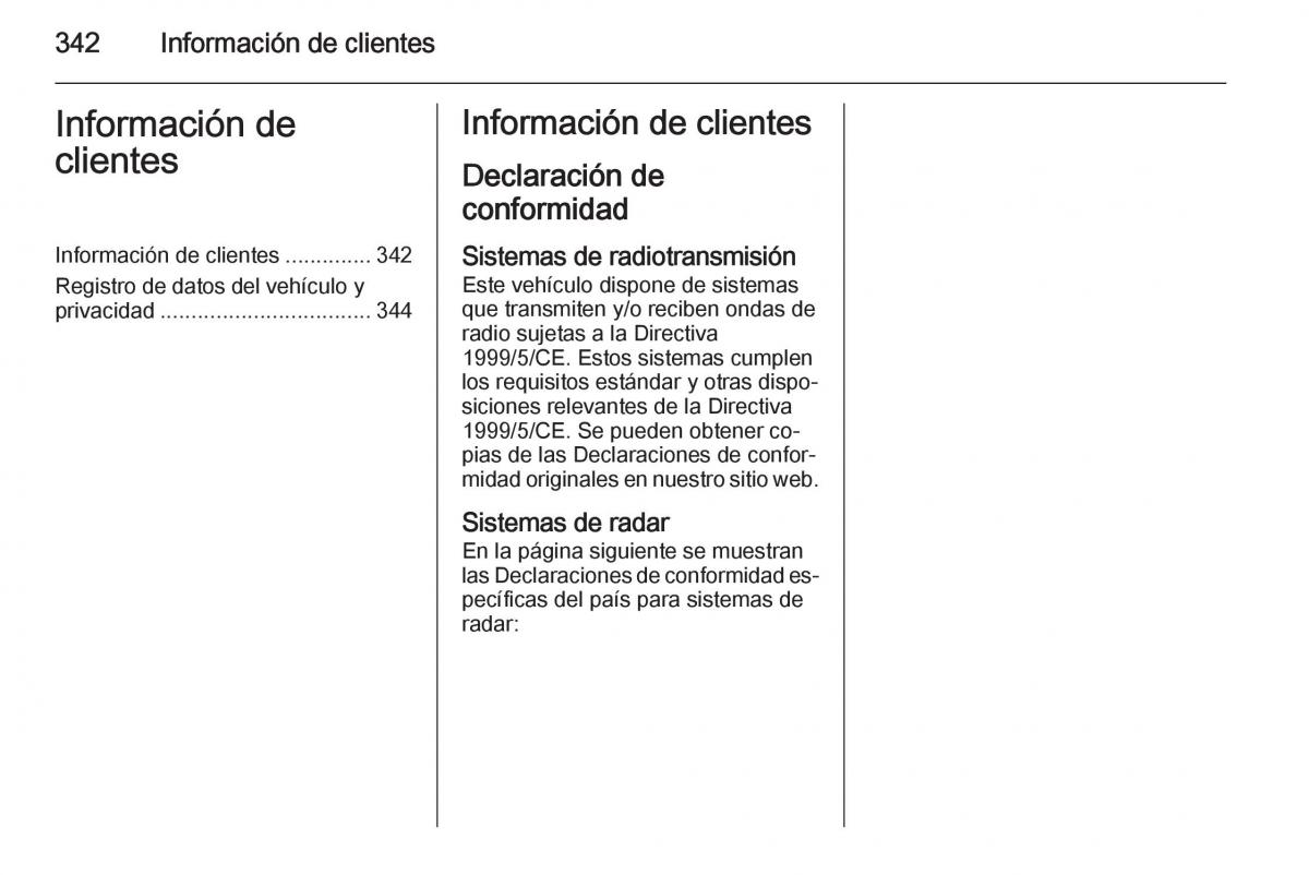 Opel Insignia manual del propietario / page 344