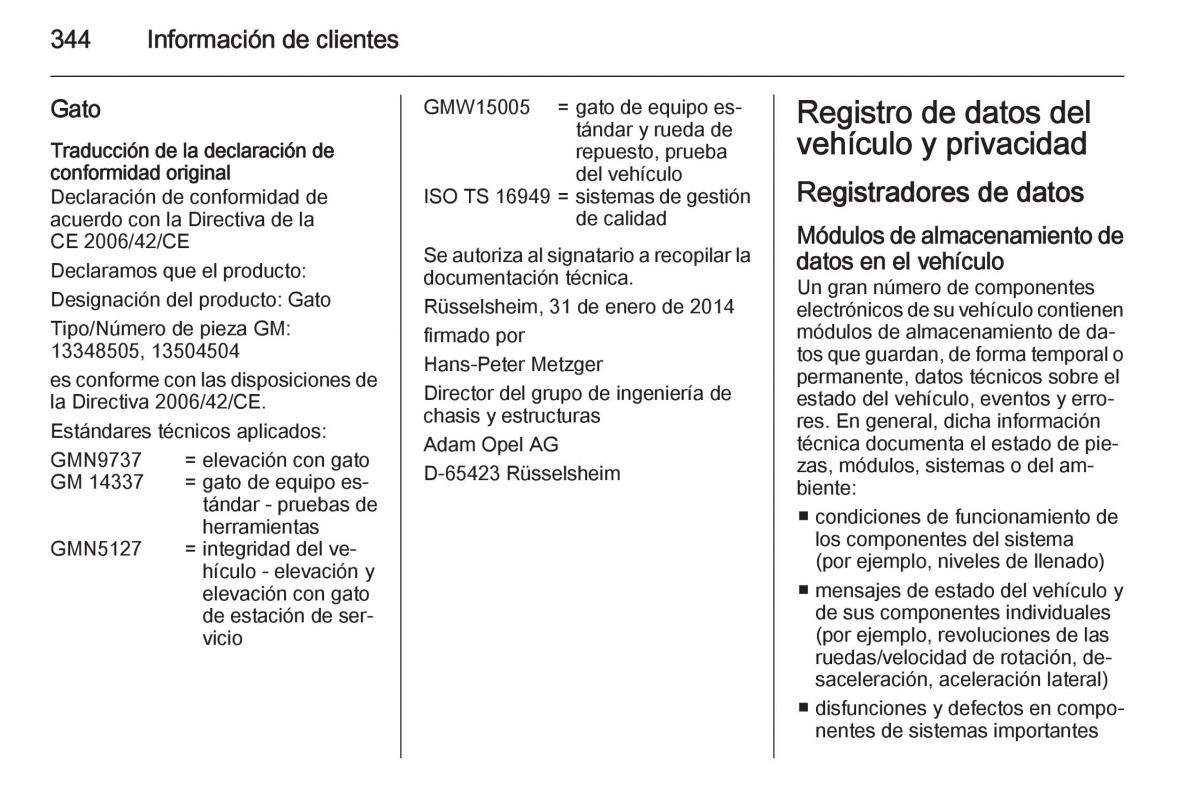 Opel Insignia manual del propietario / page 346