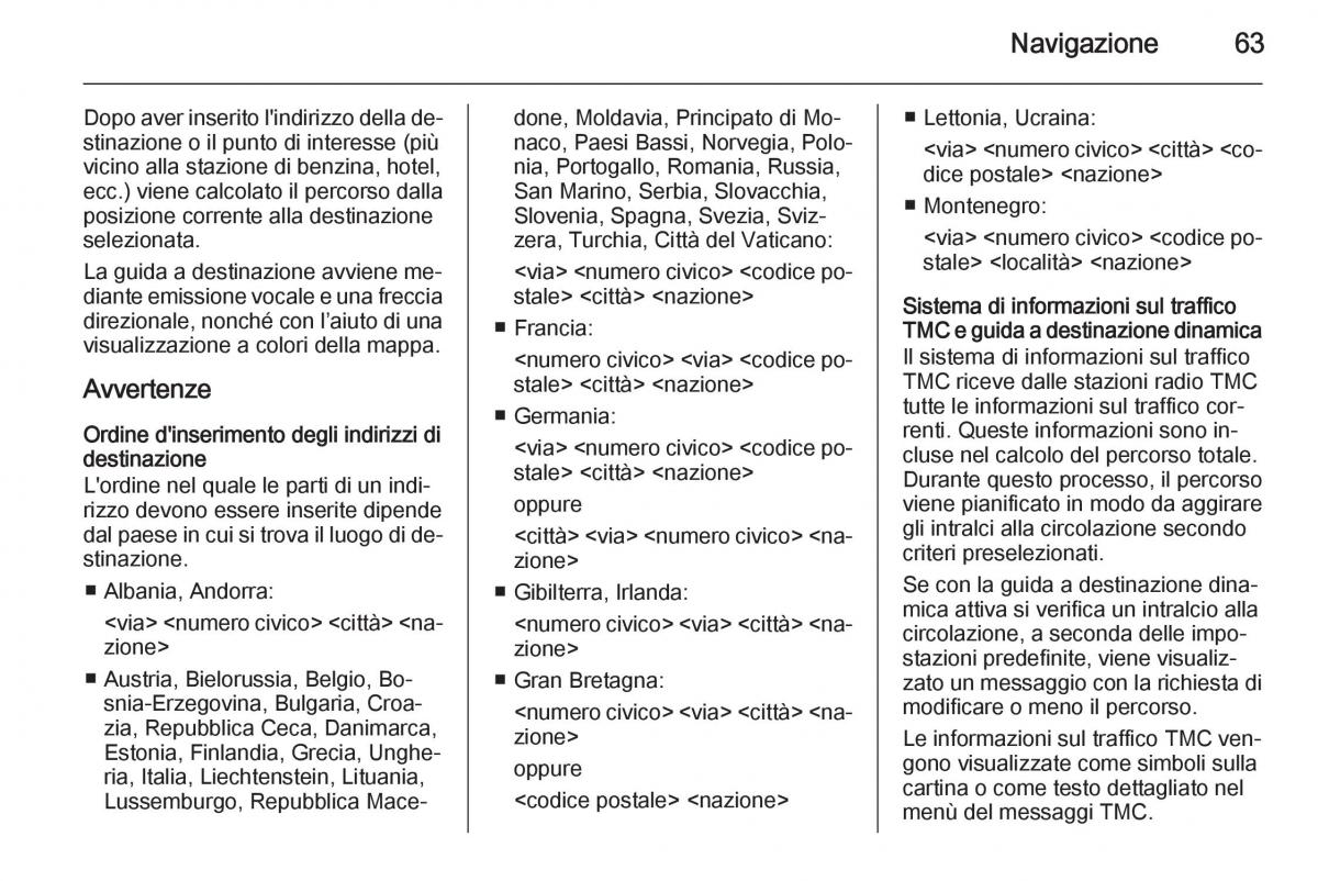 Opel Insignia manuale del proprietario / page 63
