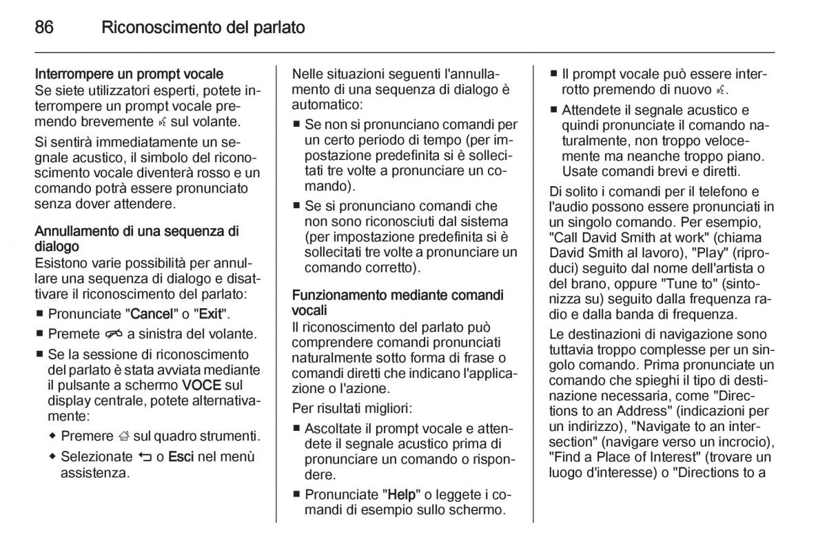 Opel Insignia manuale del proprietario / page 86