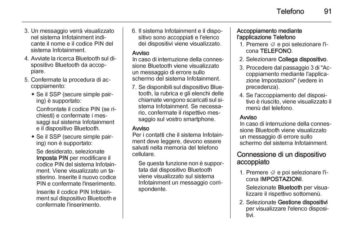 Opel Insignia manuale del proprietario / page 91