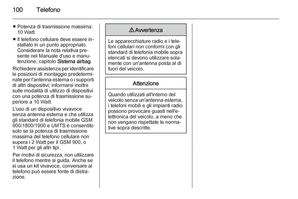 Opel Insignia manuale del proprietario / page 100