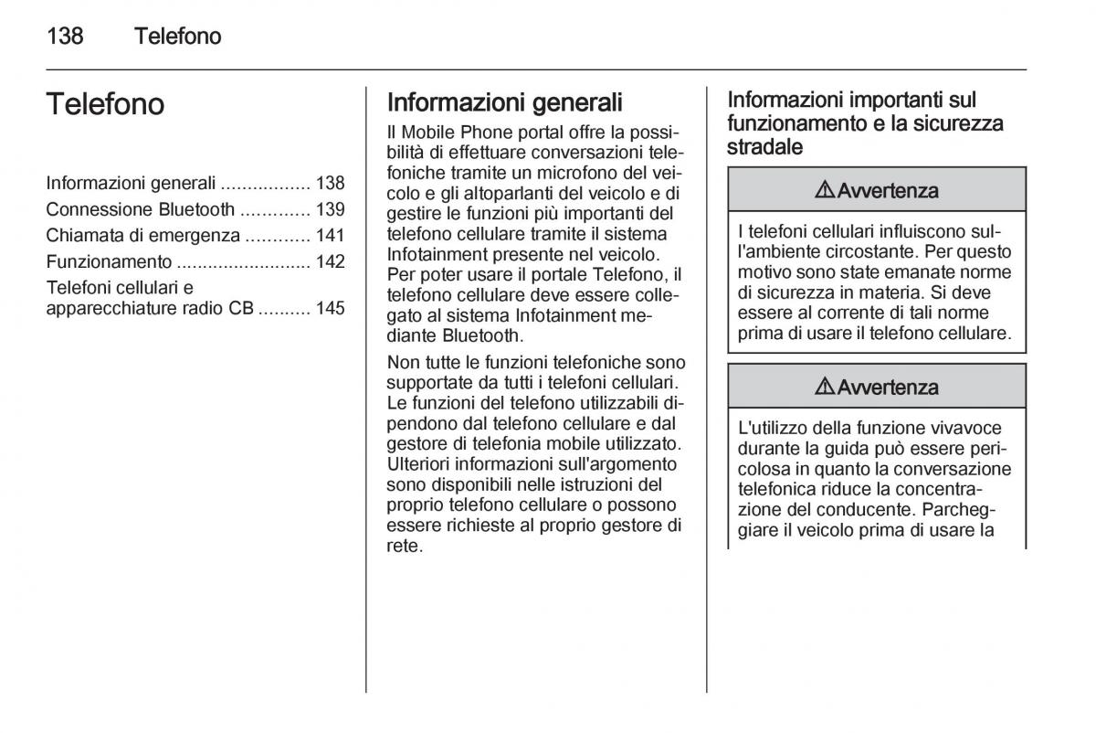 Opel Insignia manuale del proprietario / page 138