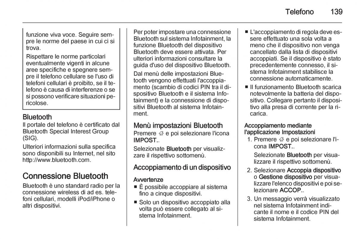 Opel Insignia manuale del proprietario / page 139