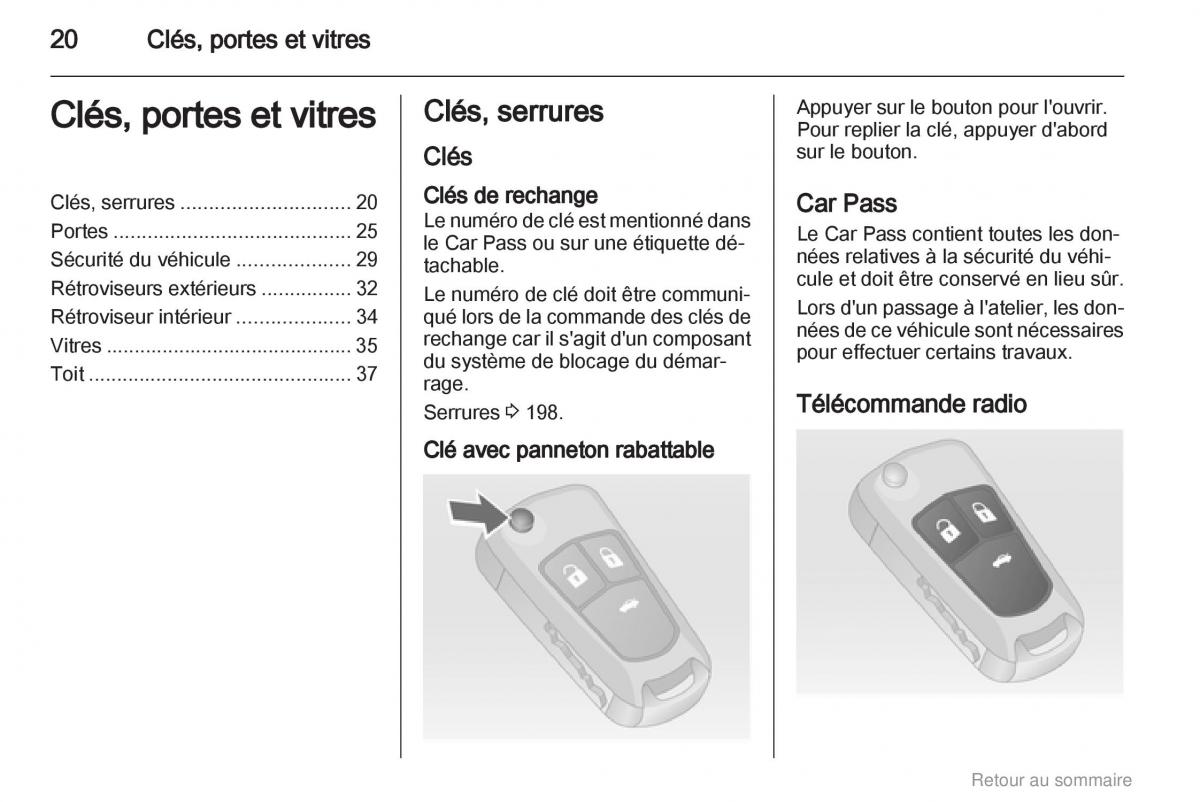 Opel Insignia manuel du proprietaire / page 20