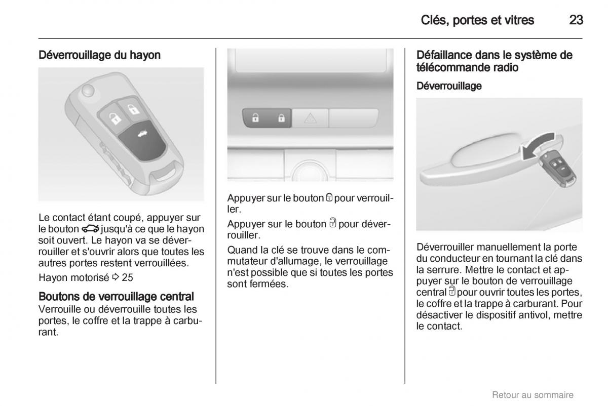 Opel Insignia manuel du proprietaire / page 23