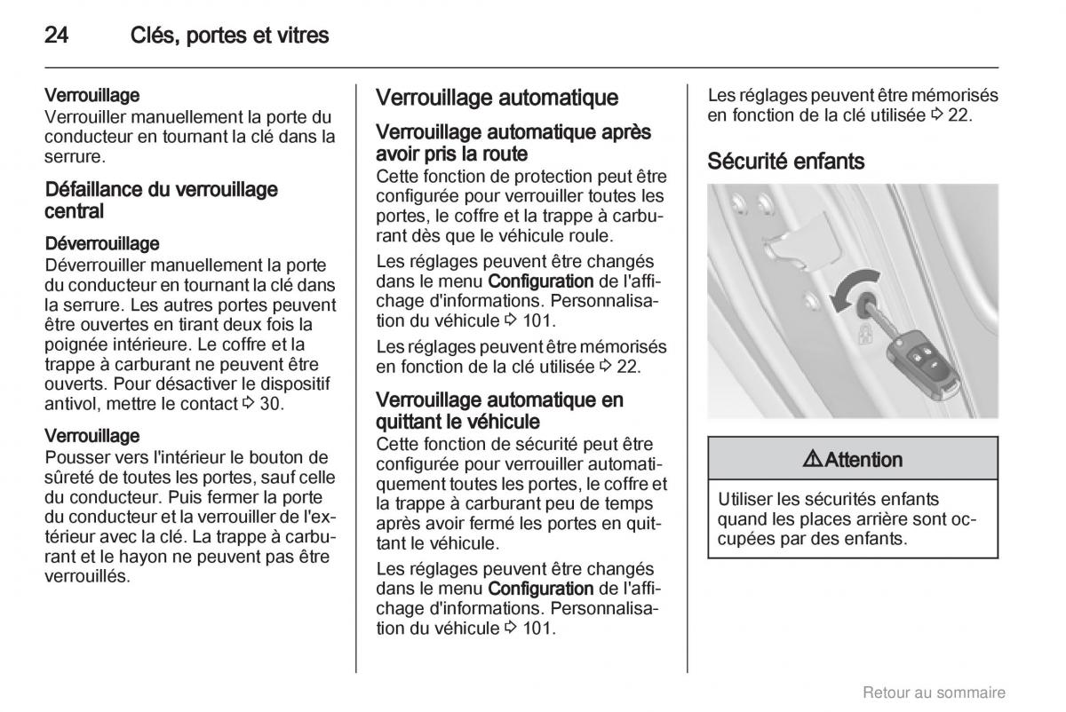 Opel Insignia manuel du proprietaire / page 24