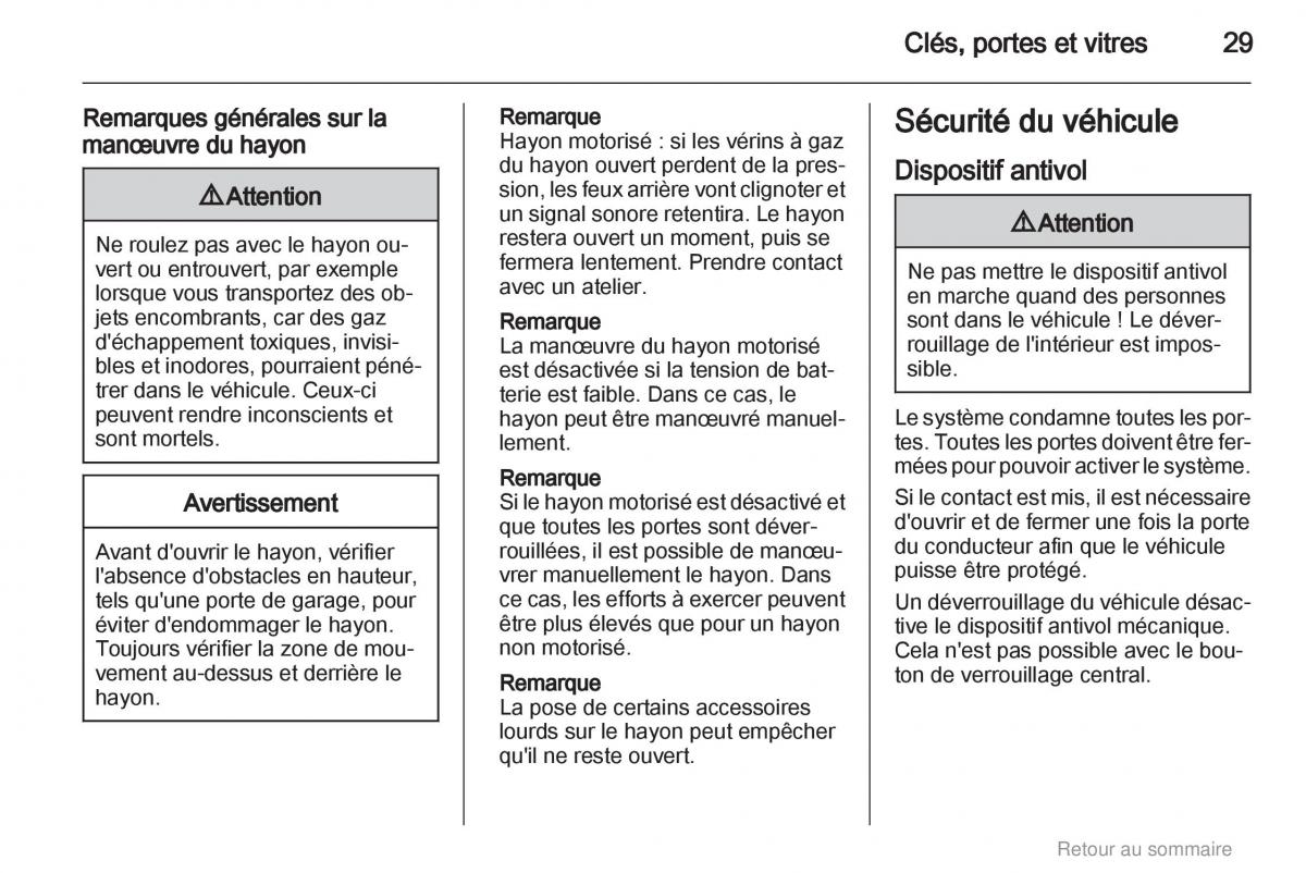 Opel Insignia manuel du proprietaire / page 29