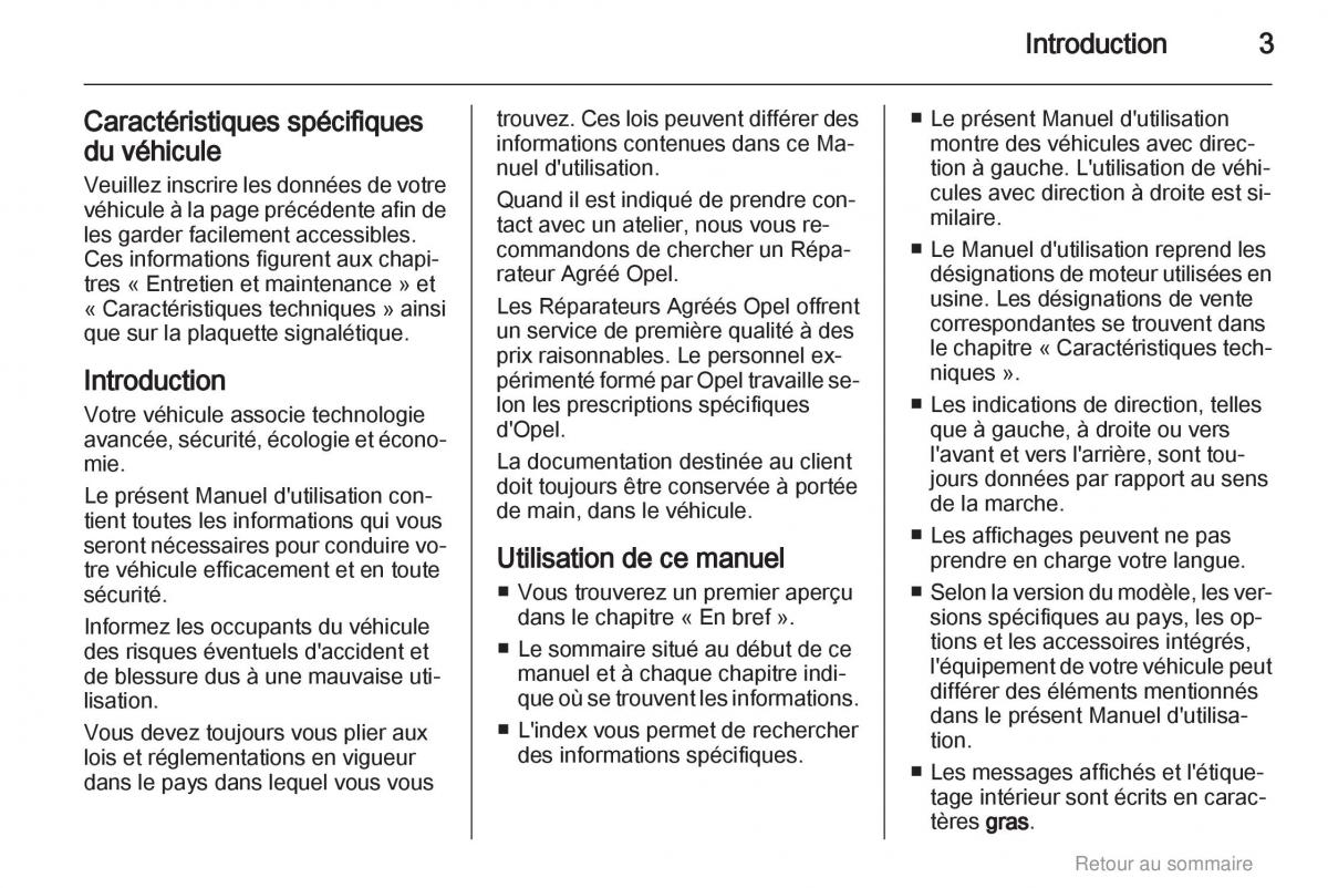 Opel Insignia manuel du proprietaire / page 3